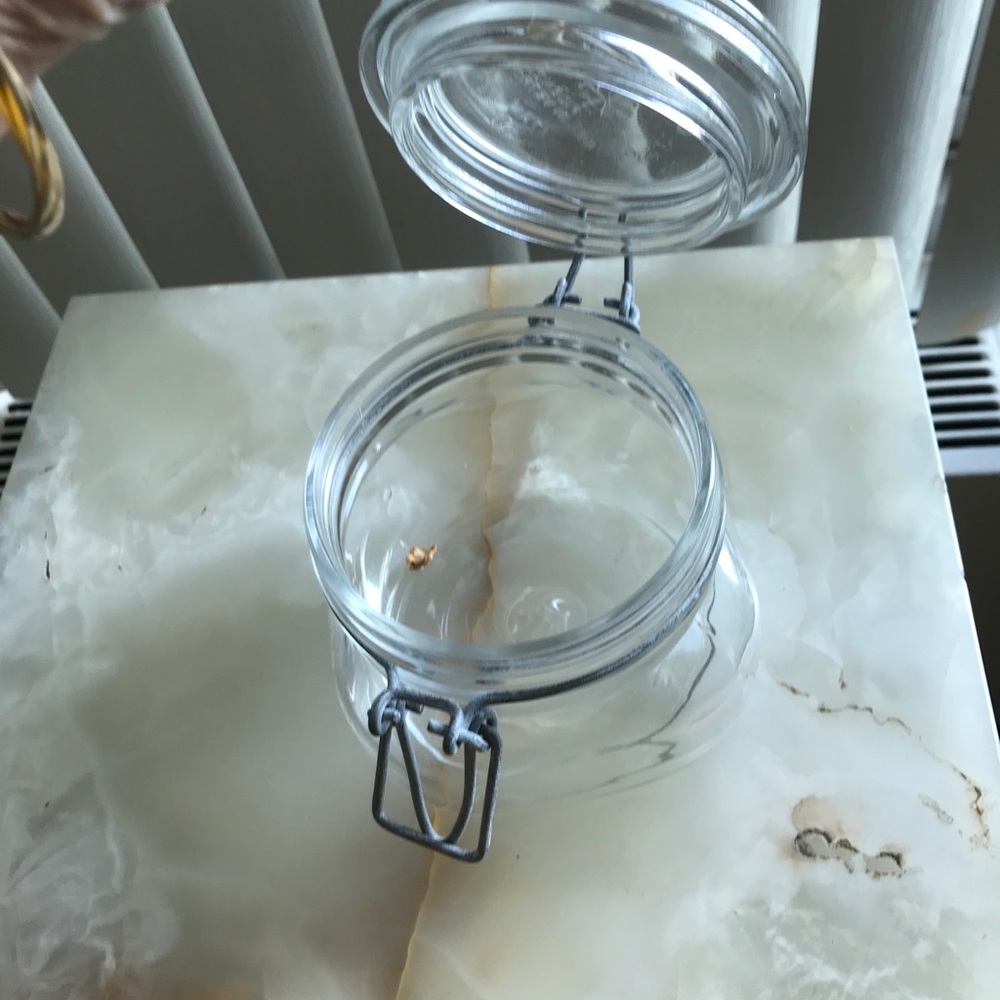Italian Clear Glass FIDENZA IDEE VETRO Glass Canisters w Wire Bail Lid New